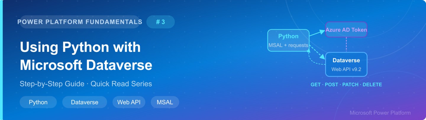 Power Platform Fundamentals #3: Using Python with Microsoft Dataverse ...
